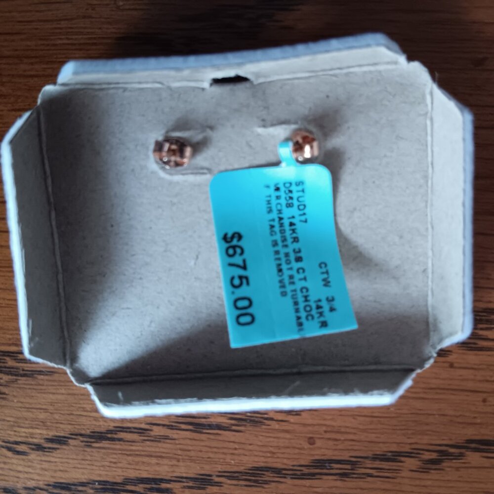 Levian Brown and Rose Gold Stud Earrings - Picture 5 of 5